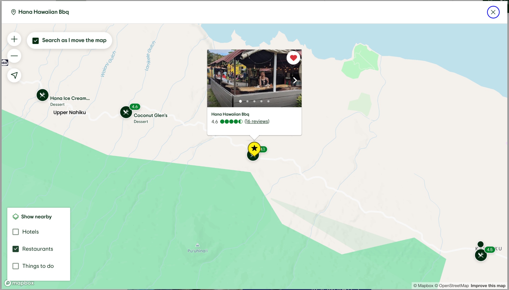 Hana Hawaiian BBQ Map
